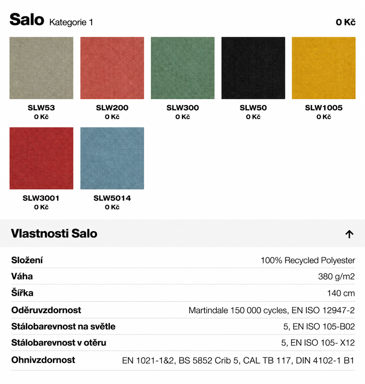 Potahové látky Salo Kategorie 1